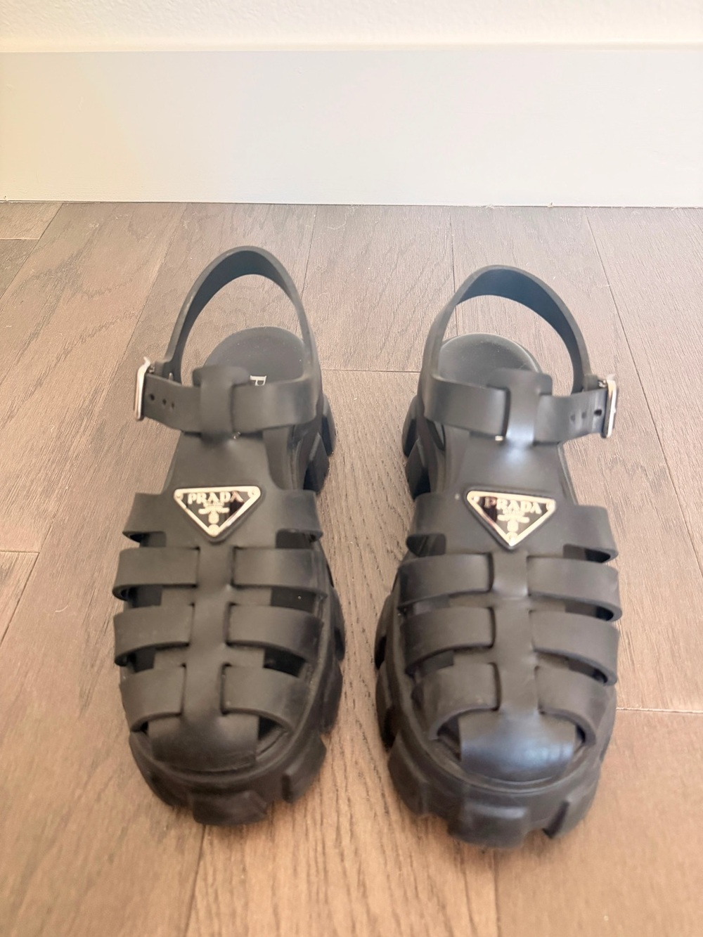 Prada Rubber Monolith Sandal - Picture 6 of 14